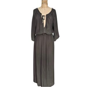 Dance & Marvel Gray Boho Style loose Long Sleeve Maxi Dress Size S